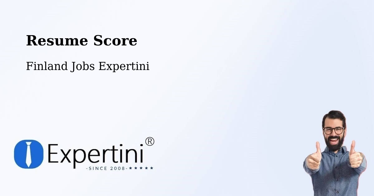 Resume Score & Job Description Match Tool – Hamina - Finland Jobs Expertini